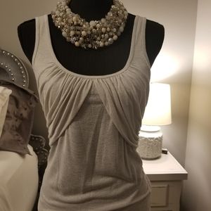 Shimmery Silver Bebe Tank